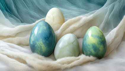 Wielkanocne abstrakcyjne jajka pisanki - obrazy, fototapety, plakaty