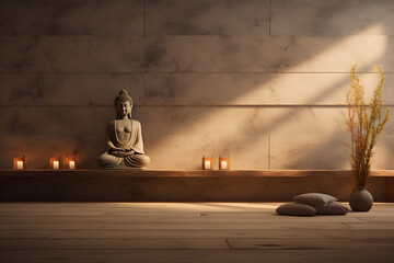 meditation space with a Buddha statue