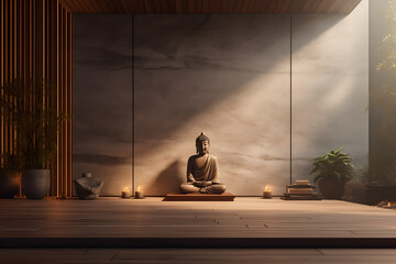 meditation space with a Buddha statue