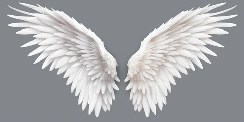 White wings on a gray background, versatile for various design projects