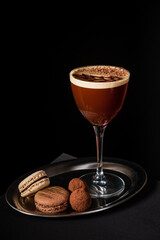 coffee cocktail on the dark background