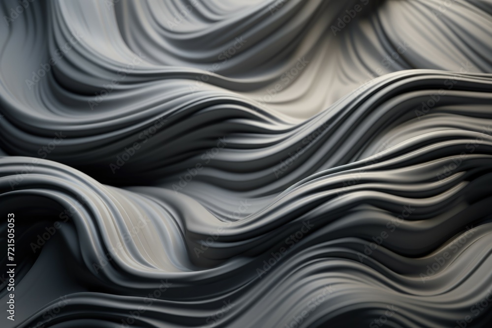 Poster A detailed close up of a black and white wave pattern. This image can be used for various design projects