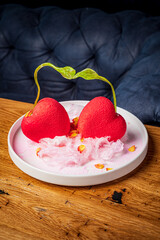 pastry for Valentine's Day on table