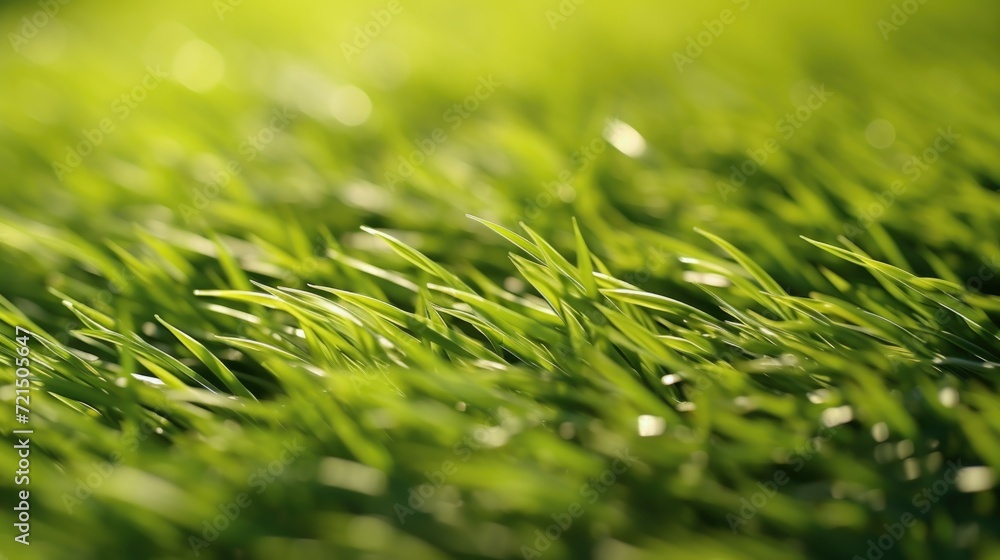 Poster a close up view of a green grass field. ideal for nature and outdoor related projects