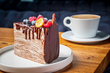 chocolate cake with fresh berries