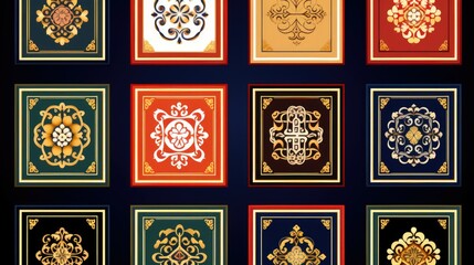 A set of twelve cards with intricate and ornate designs. Perfect for various occasions and events