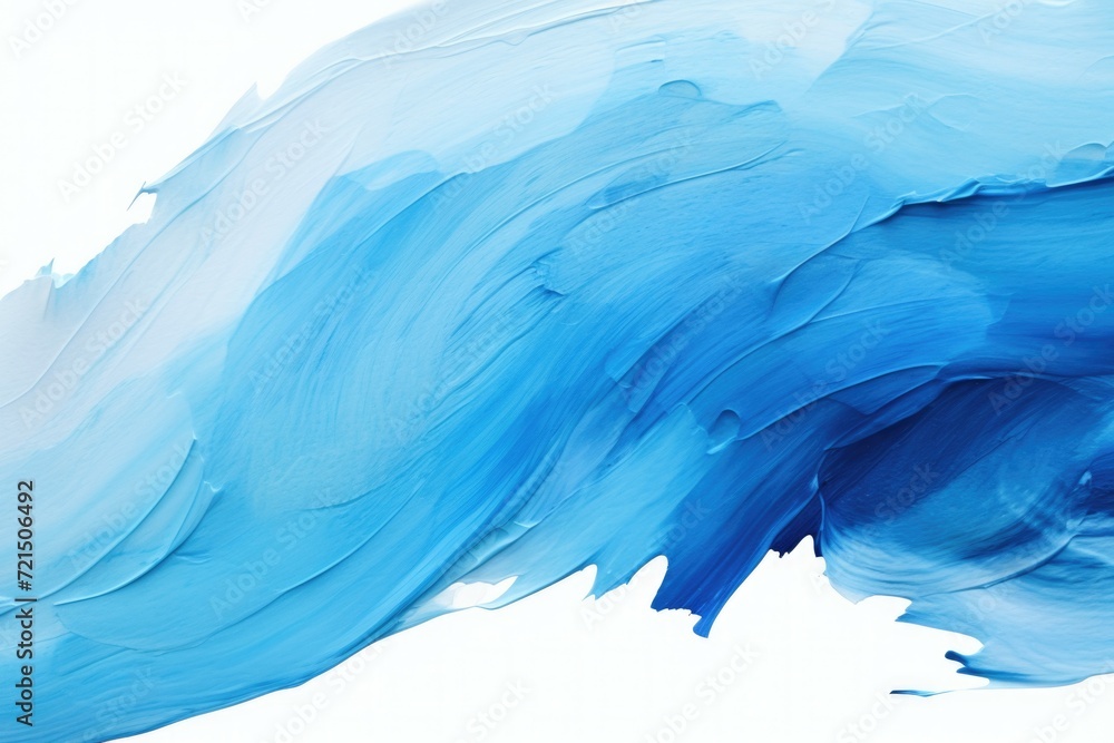 Poster A close up view of a wave created by blue paint. This image can be used for various design projects