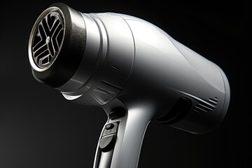 A hair dryer placed on top of a table. Suitable for beauty salon or home use