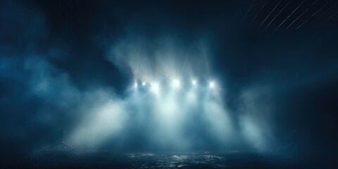 A group of lights on a stage. Perfect for use in theater, concerts, or other performance-related projects