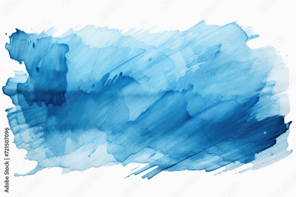 Poster a beautiful blue watercolor painting on a clean white background. perfect for adding a touch of eleg