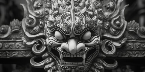 Obraz premium A black and white photo of a mask. Suitable for various creative projects