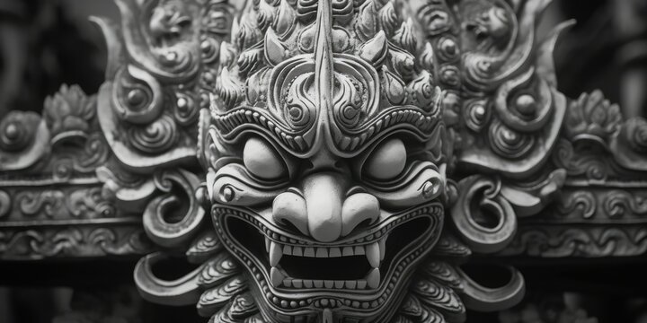 A black and white photo of a mask. Suitable for various creative projects