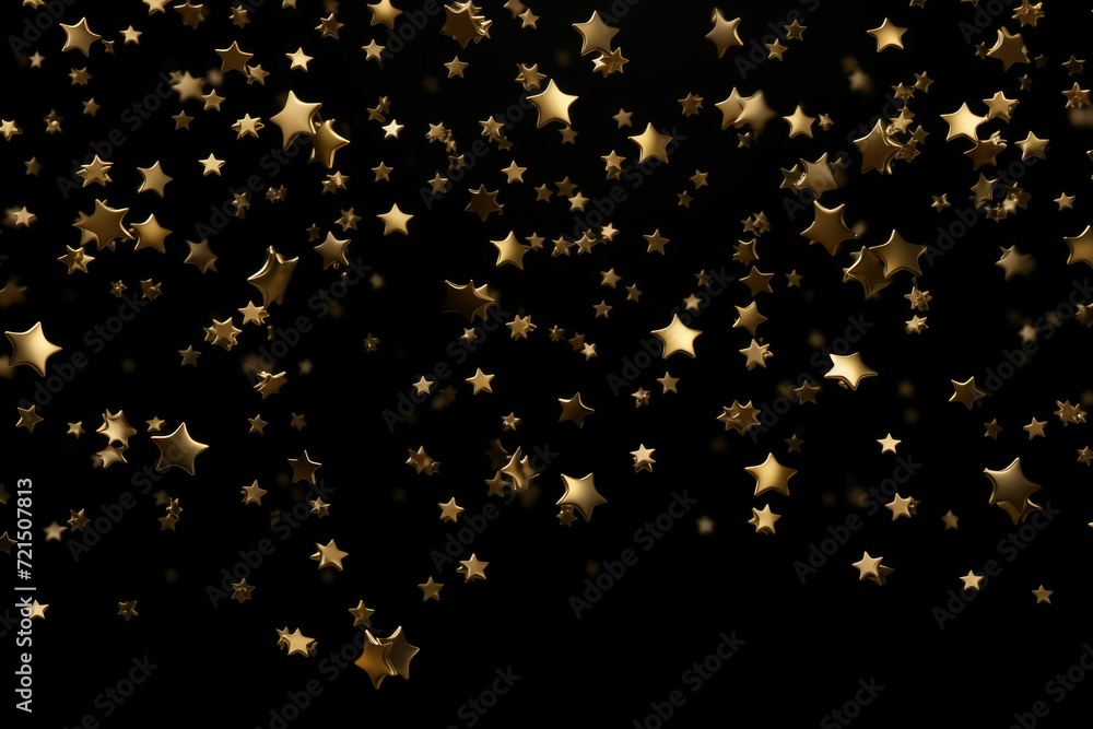 Poster a black background with gold stars. perfect for adding a touch of elegance and glamour to any projec