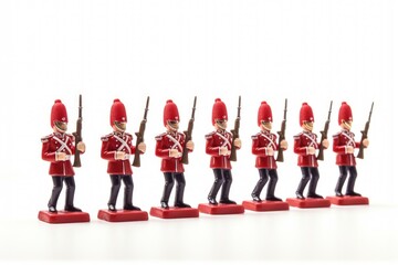 A group of toy soldiers standing next to each other. Suitable for various applications