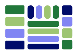 Bookmark paper sticker collection. Bookmarks flat icons set in green and blue colors