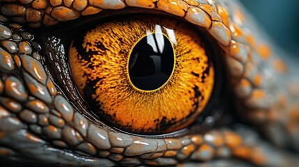 A detailed close-up of a lizard's eye. This image can be used for educational purposes or in articles about reptiles