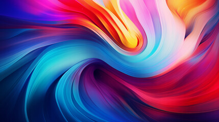 Digital vortex with swirling gradients of vibrant hues - obrazy, fototapety, plakaty