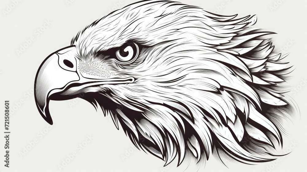 Poster a black and white drawing of an eagle's head. can be used for various design projects