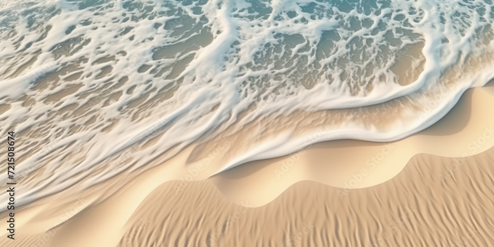 Aufkleber a stunning aerial view of a beach with powerful waves crashing onto the shore. perfect for capturing
