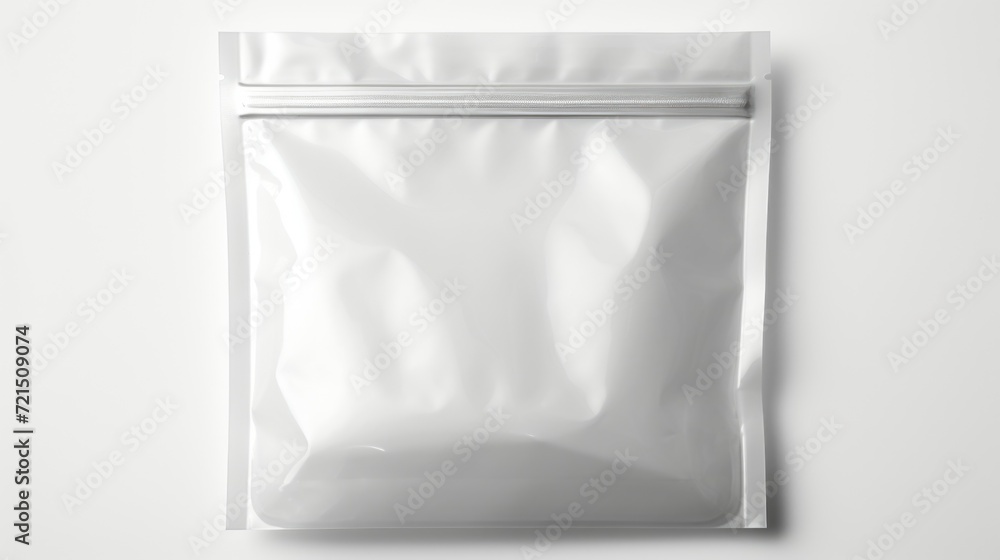 Aufkleber A detailed close-up shot of a bag of food placed on a clean white surface. This versatile image can be used in various contexts