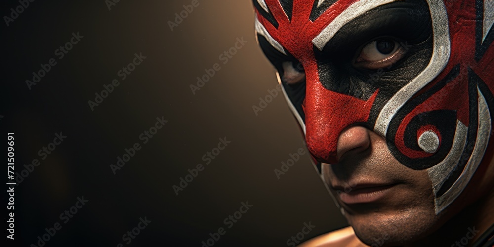 Poster a close-up photograph of a person with a painted face. this image can be used for various purposes