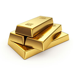 gold bars on white background , photorealistic сreated with Generative Ai