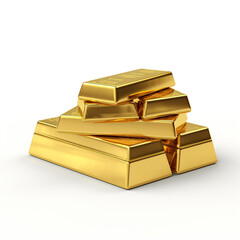 gold bars on white background , photorealistic сreated with Generative Ai