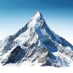 Schapenvacht deken met patroon K2 Photo of k2 mountains isolated on white background