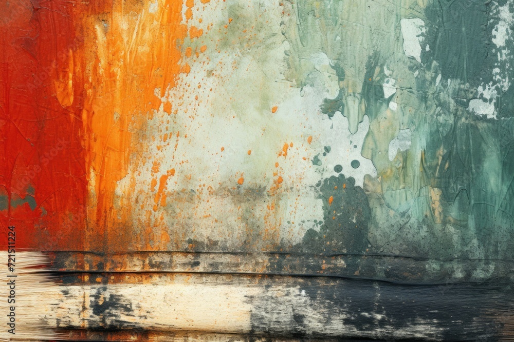 Poster A detailed view of a wall with paint on it. Suitable for various design and artistic projects