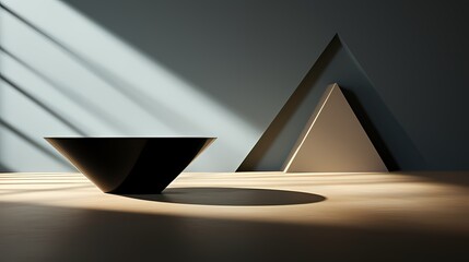A conical frustum casting captivating shadows on a clean background --ar 16:9 --v 5.2 --s 750** - Image #4 @maliktanveer
