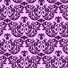 Vector damask vintage baroque ornament. Retro pattern antique style. Seamless luxury violet geometry pattern. Royal wallpaper. Gothic background. Vector ornament.