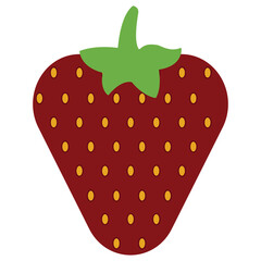 Strawberry vector cartoon illustration. Color symbol with white