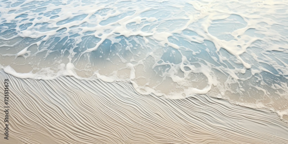 Poster close up view of a wave on a beach. ideal for nature and beach-themed designs