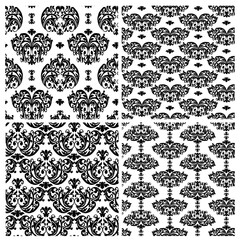 Vector damask vintage baroque ornament. Retro pattern antique style. Seamless floral pattern. Royal wallpaper. Gothic background. Vector black and white ornament