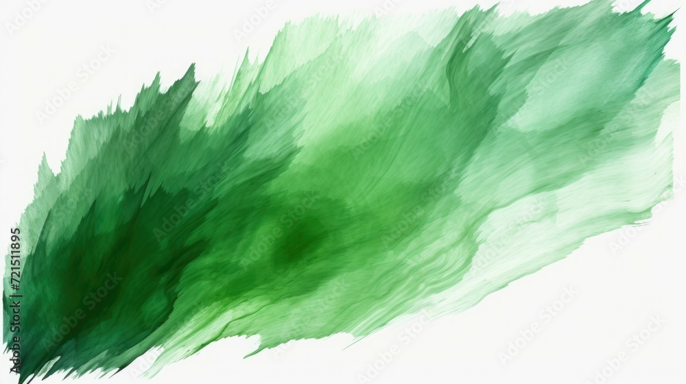 Poster A vibrant green brush stroke painted on a clean white background. Perfect for adding a pop of color to your design projects