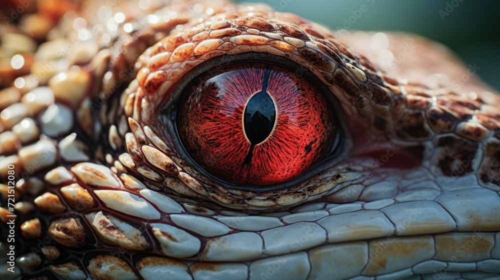 Poster A detailed close-up view of a lizard's eye. This image can be used for educational purposes or in articles about reptiles and wildlife