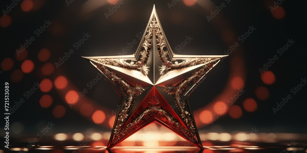 Aufkleber A shiny star on a shiny surface. Can be used as a decorative element or to represent success and achievement