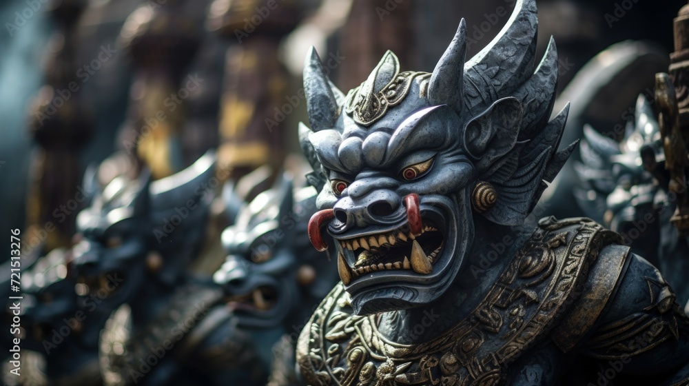 Aufkleber a detailed close-up of a demon statue. perfect for adding a touch of darkness and mystery to your pr