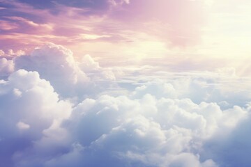 A stunning image of a plane flying through the clouds at sunset. Perfect for travel, aviation, or adventure concepts