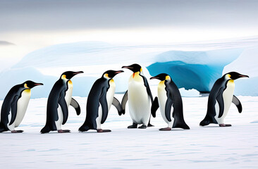 Obraz premium Adelie penguin colony of Cape Adare.