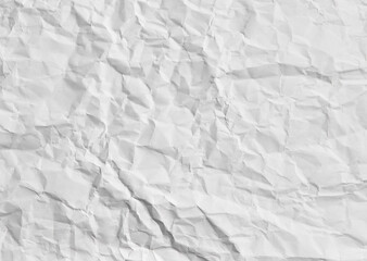  White crumpled paper texture background
