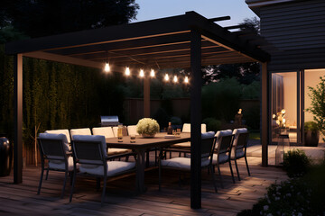 modern outdoor dining area
