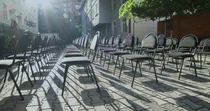 Empty chairs on graduation