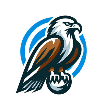Logo illustration of an eagle isolated on a white background