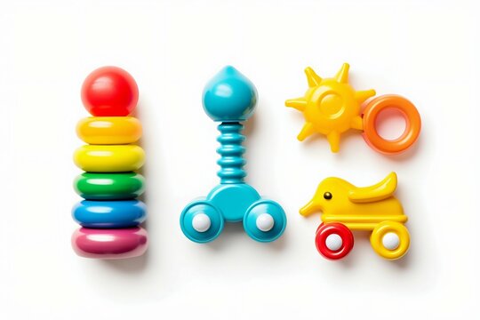 Assortment of Colorful Children's Toys. Generative ai