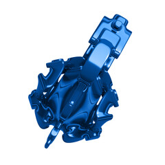 Metal abstract shape, 3d render © neurostructure