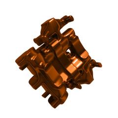 Metal abstract shape, 3d render © neurostructure