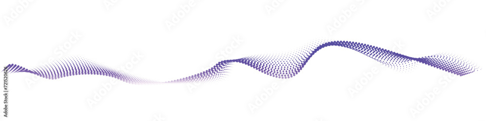 Canvas Prints flowing dots. blue particles wave pattern in halftone black and white. concept of technology, scienc