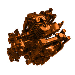Metal abstract shape, 3d render