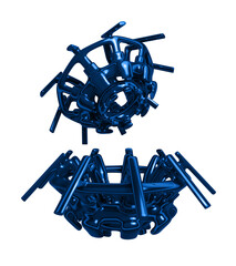 Metal abstract shape, 3d render © neurostructure